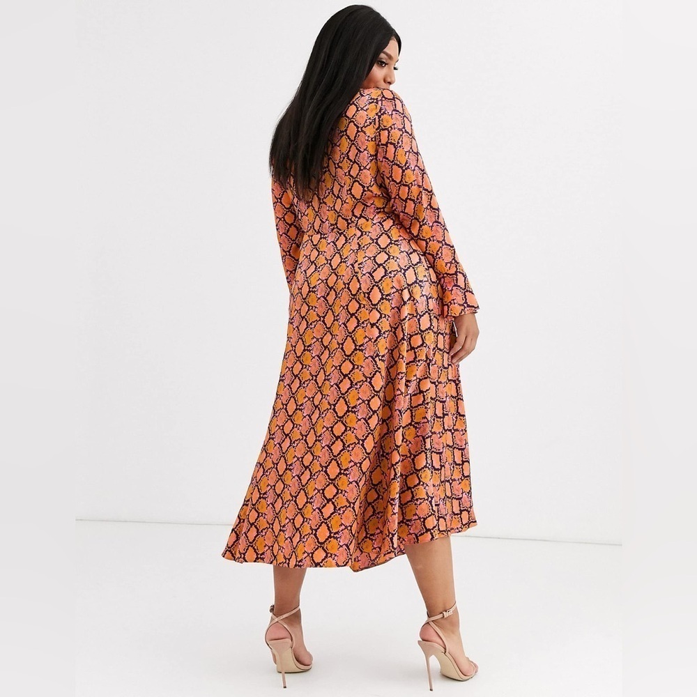 ASOS DESIGN | Python Print Wrap Dress - Picture 3 of 11